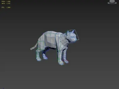 lowpoly Cat running Low-poly 3D model