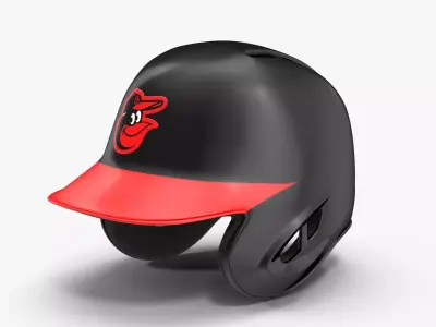 Baseball Helmet Two Sided Baltimore Black Low-poly 3D model