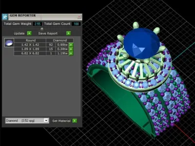 SOLITAIRE DIAMOND RING 3D MODEL 3D print model