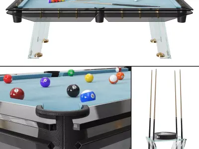 Filotto glass billiard table 3D model