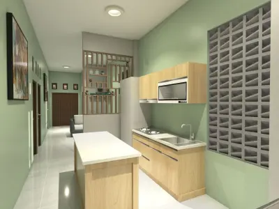 Minimalis Modern House Mix Used With Mini Store Design 3D model
