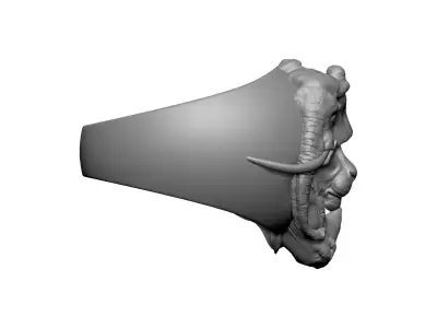 jewelery ring lion rhinoceros elephant - Wild Safari 3D print model