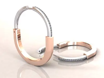 Lock Hoop Earrings T 3D print model