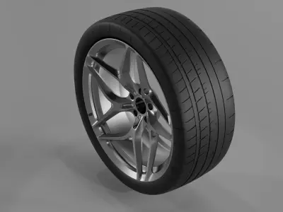 High Quality 3D Car Tire and Rim Model 3D model