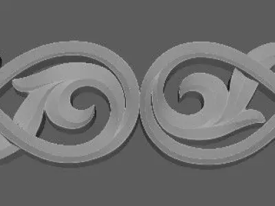 Central decor ornament for furniture 3D model 297