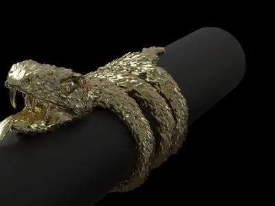 Luxury Snake Ring Free 3D print model