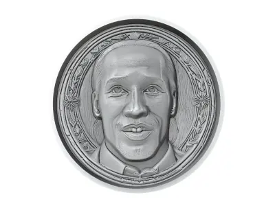 Didier Drogba Footballer Medallion 3D print model
