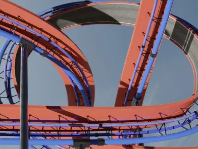 Acrobatic Auto Racing Circuit Low-poly 3D model