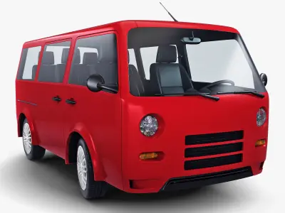 Kei Van Concept Retro Style Red 3D model