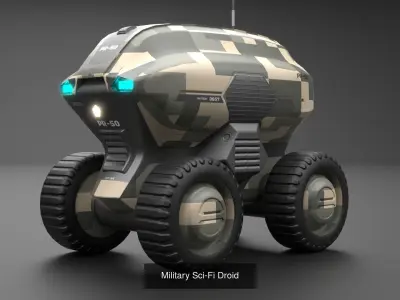 Sci-Fi Droid Robot Vehicle Collection  3D Model Pack purchase