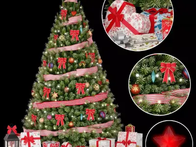 Christmas green tree 1 3D model