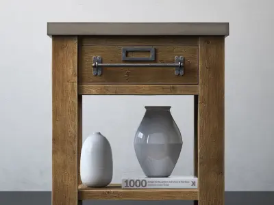 RH ZINC-TOP MERCANTILE SIDE TABLE 22sq 3D model