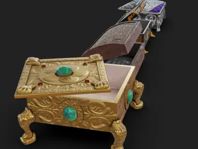 Jewelry Boxes 02 Low-poly 3D model