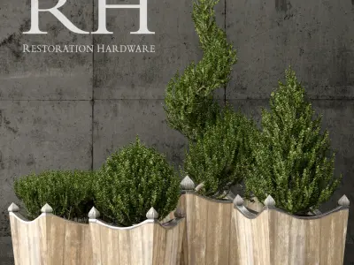 Plants vol 1 restoration hardware planters 3D model