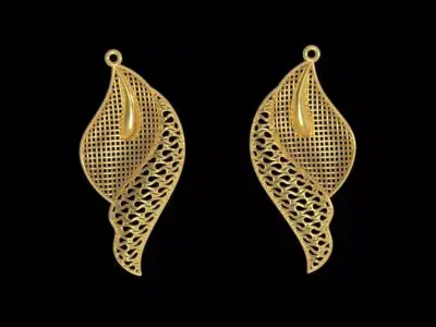 Fusion Gold Earrings C01 3D print model