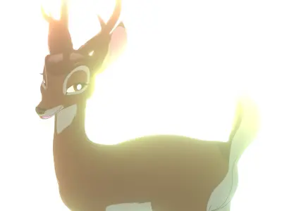 Adult Bambi Model Toon Shade 3D model