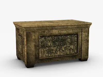 Egyptian stone ark Low-poly 3D model