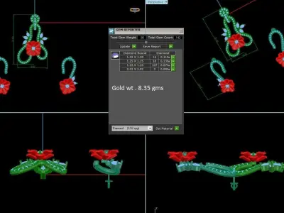 Pendant Earrings combo - 1102 3D print model