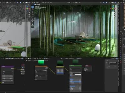 bamboo forest 3D model