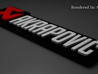 Akrapovic Logo With own background Low-poly 3D model
