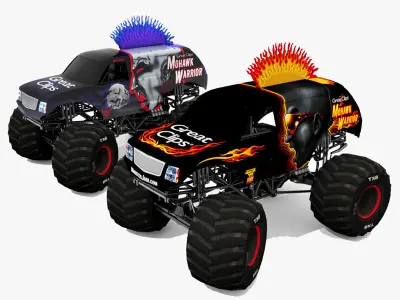 Monster Truck Mohawk Low-poly 3D model