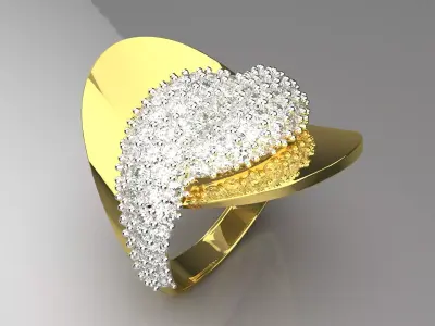 luxury woman jewelry ring jr00141 3D print model