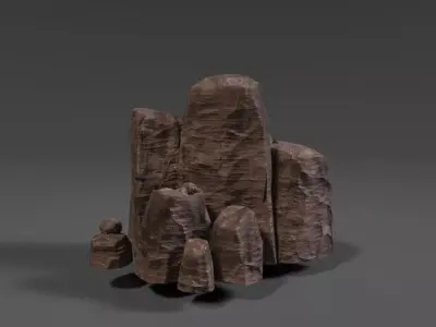 Desert Rock Cluster 02 Free low-poly 3D model