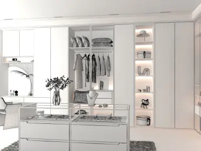 Cloakroom Dressing room 3D model