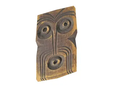 Low poly Wooden Mask Free low-poly 3D model