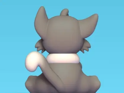 Cute Cat Sitting 3D print model