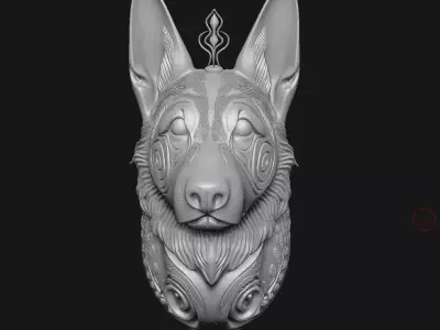 Dog sculpture 3D print model 7