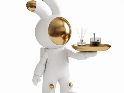 Rabbit Modern Sculpture Space 3D model