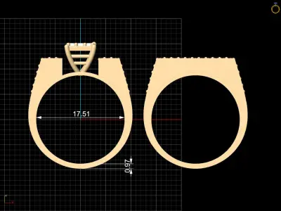 Lux ring silver gold sterling printable jewelry 3D model 3D print model 4