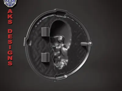 Biker skull version 6 Belt buckle 3D print model