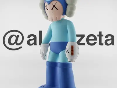 Kaws Astroboy x Megaman Textured Low-poly 3D model