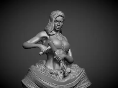 sculpture breaking the fat Girl 3D print model