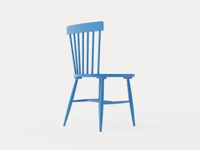 Wood H17 Cane chair - Clear blue Low-poly 3D model