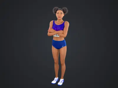 Athlete Runner Low-poly 3D model