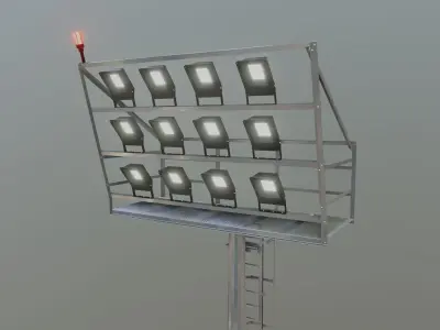 20 Meter Polygonal Projector Pole 3D model