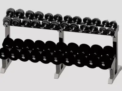 Dumbbell stand Free 3D model