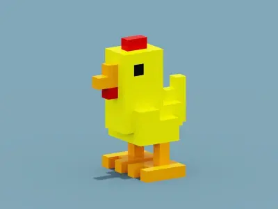 Voxel Chicken Low-poly 3D model