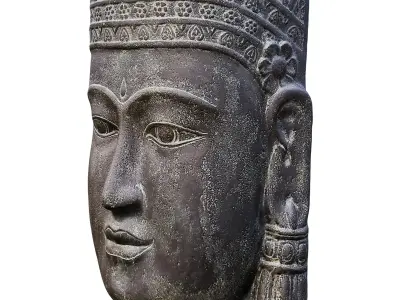 Garden sculpture Khmer head 3D model