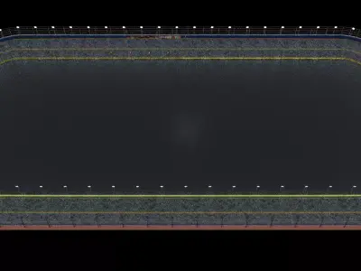 Racing Track Asset NASCAR Style Short Training Circuit Free low-poly 3D model