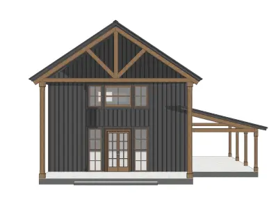 Barndominium House 002 - Archimple LLC Low-poly 3D model
