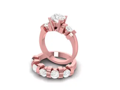 Luxury Multi Stone Diamond Engagement Ring for Women  2371 3D print model