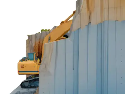 Isometric Excavator Tunnel Construction Scene Low-poly 3D model