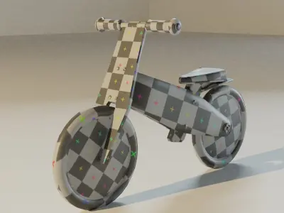 Kids wooden bike Low-poly 3D model