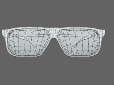 Big Frame Sunglasses Low Poly PBR Realistic Low-poly 3D model