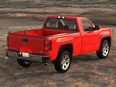 Gmc Sierra 2018 pickup high quality and lowpoly  Low-poly 3D model