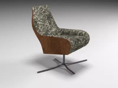 Luxurious Lounge Lean-Back Sofa Chair Low-poly 3D model